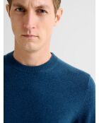 Maglione girocollo in cashmere blu cobalto