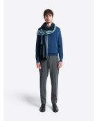 Maglione girocollo in cashmere blu cobalto