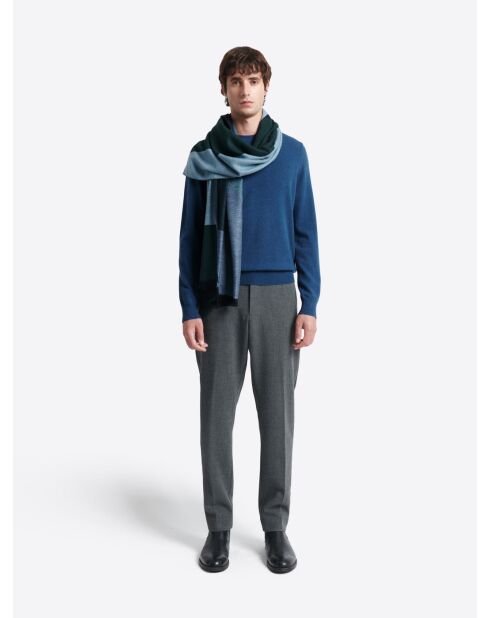 Maglione girocollo in cashmere blu cobalto