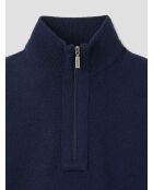 Pullover con collo a imbuto in lana e cashmere blu marino
