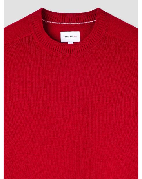 Pull col rond en laine mélangée vermillon
