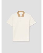 Polo abotonado en jacquard marfil