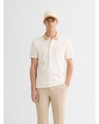 Polo abotonado en jacquard marfil