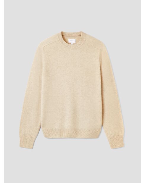 Maglione girocollo in misto lana beige sabbia