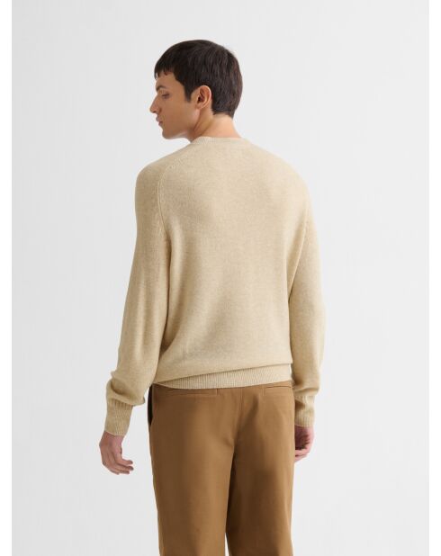 Maglione girocollo in misto lana beige sabbia