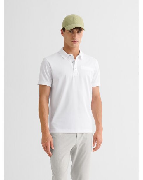 Polo boutonné blanc