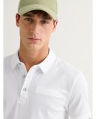 Polo boutonné blanc