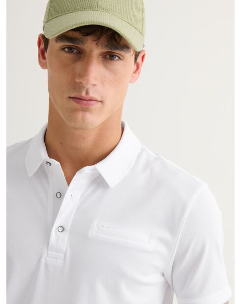 Polo boutonné blanc