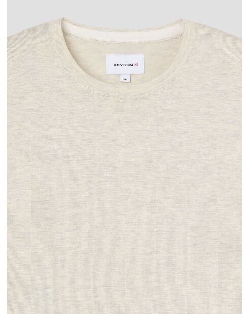 Pull col rond en jersey gris chiné clair