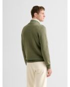 Jersey verde de algodón cachemir con cremallera 2