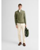 Jersey verde de algodón cachemir con cremallera 2