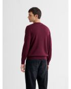 Pull col V en laine Mérinos figue