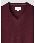 Pull col V en laine Mérinos figue