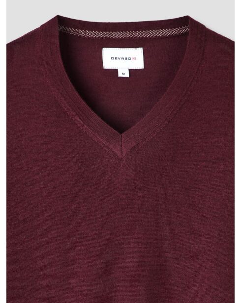 Pull col V en laine Mérinos figue