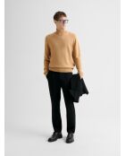 Karamellfarbener Pullover mit Stehkragen aus Wolle und Cashmere 2