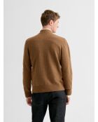 Cardigan boutonné en jersey caramel 3