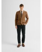Cardigan boutonné en jersey caramel 3