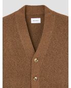 Cardigan boutonné en jersey caramel 3