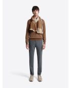 Pull col V en laine Mérinos camel