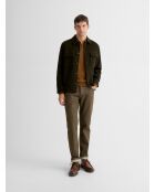 Karamellfarbener Pullover mit offenem Ausschnitt aus Wolle und Cashmere