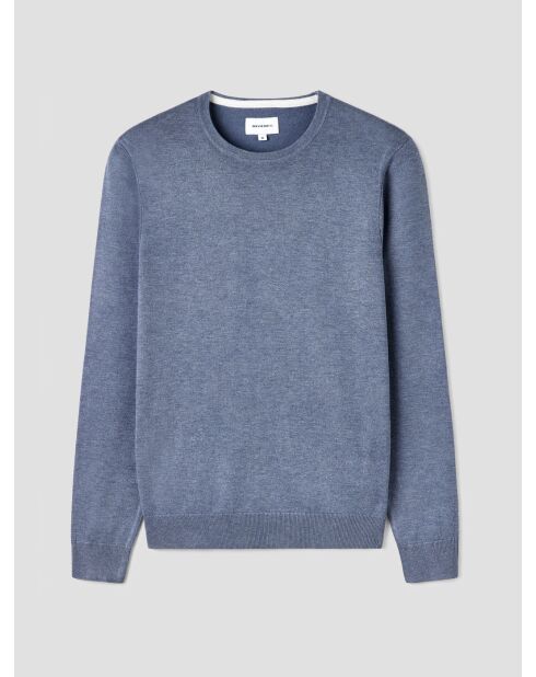 Maglia girocollo in jersey grigio blu