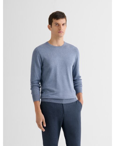 Maglia girocollo in jersey grigio blu