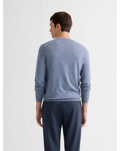 Maglia girocollo in jersey grigio blu