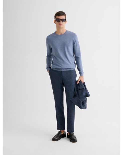 Maglia girocollo in jersey grigio blu