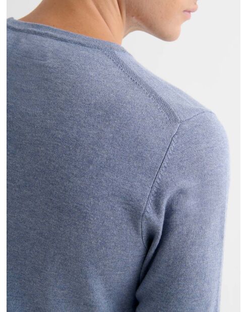 Maglia girocollo in jersey grigio blu
