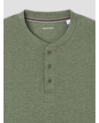 T-shirt col tunisien en jersey vert olive