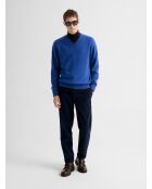 Pullover in maglia con scollo a V in misto lana gypsy blu