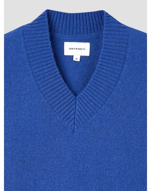 Pullover in maglia con scollo a V in misto lana gypsy blu