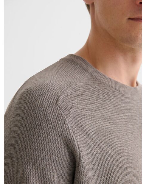 Maglia girocollo color tortora