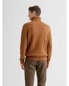Maglione dolcevita screziato color nocciola 2