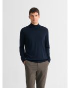 Pull col cheminée en laine Mérinos dark navy