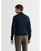 Pull col cheminée en laine Mérinos dark navy