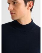 Pull col cheminée en laine Mérinos dark navy