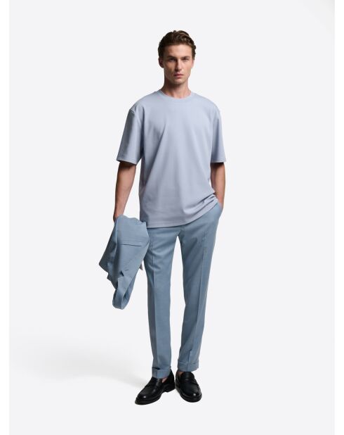 T-shirt col rond regular bleu clair