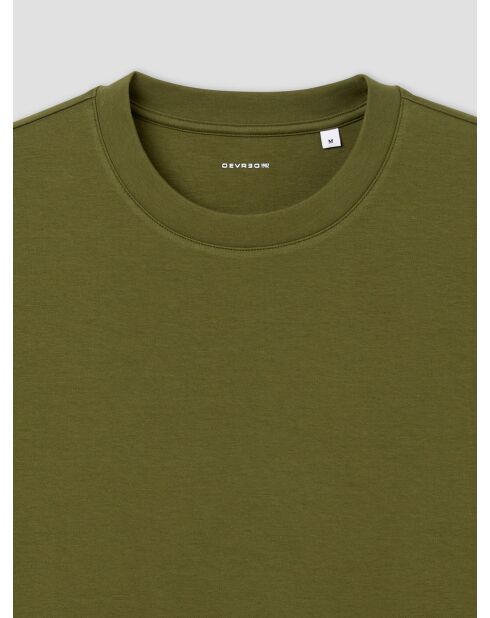 T-shirt col rond regular vert olive