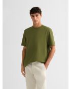 T-shirt col rond regular vert olive