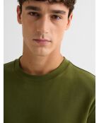 T-shirt col rond regular vert olive