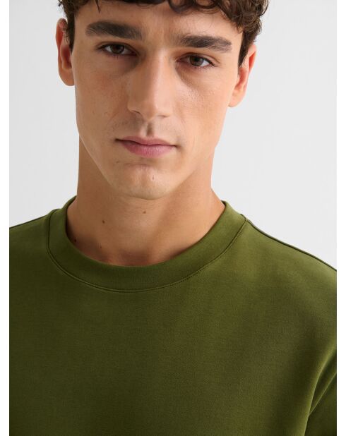 T-shirt col rond regular vert olive