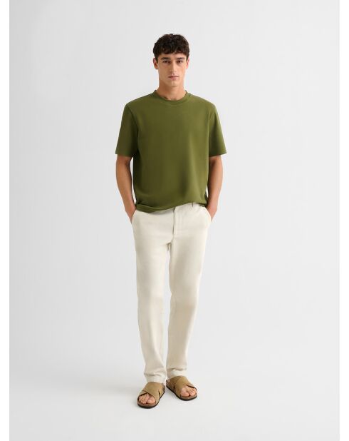 T-shirt col rond regular vert olive