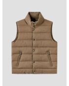 Chaqueta sin mangas impermeable de color topo
