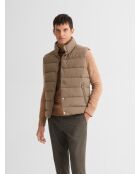 Chaqueta sin mangas impermeable de color topo
