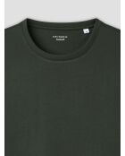 T-shirt col rond Supima vert bronze