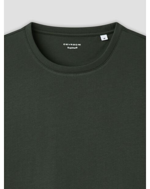 T-shirt col rond Supima vert bronze