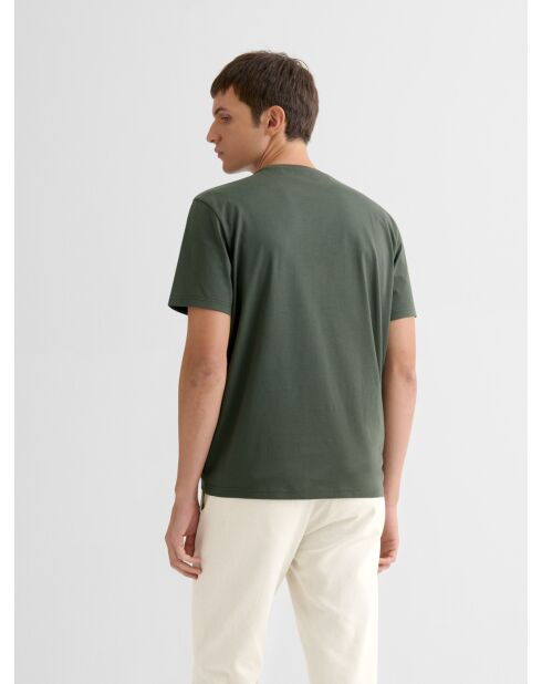 T-shirt col rond Supima vert bronze