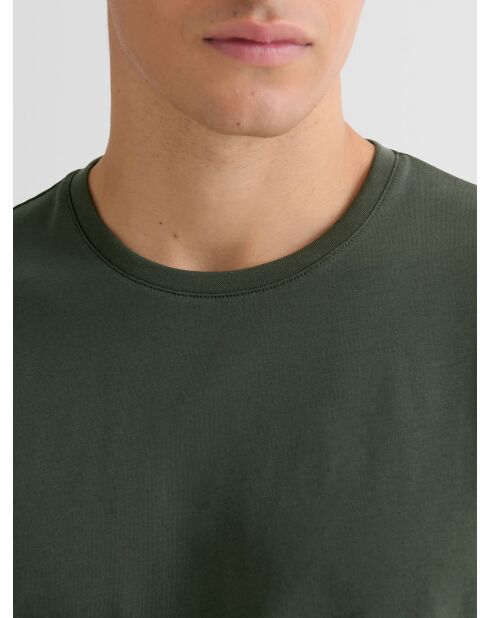 T-shirt col rond Supima vert bronze