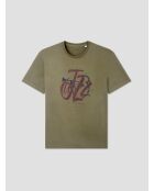 T-shirt col rond en jersey vert olive